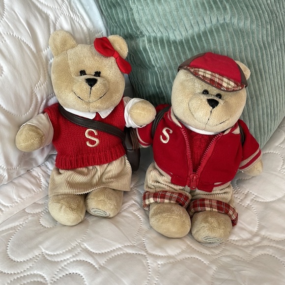 Starbucks collectors bear. 2004 school girl and boy.  33rd Edition. - Picture 1 of 6